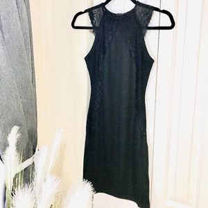 H&M Little Black Dress Eyelash Lace Bodycon-NEW